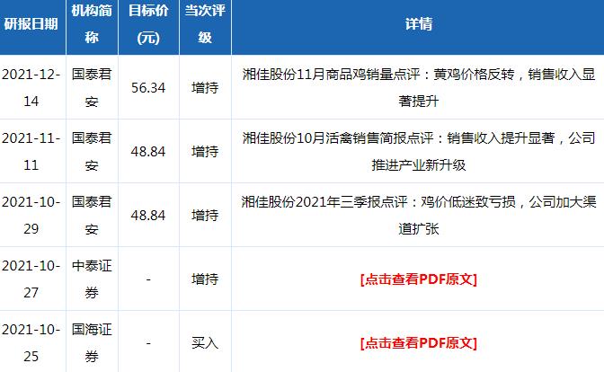 湘佳股份股票评级分析2021